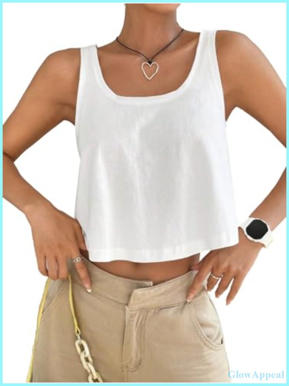 Womens Loose Fit Racerback Crop Tank Top Scoop Neck Summer Casual Cami